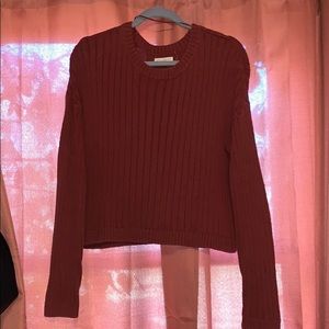 Red cropped sweater